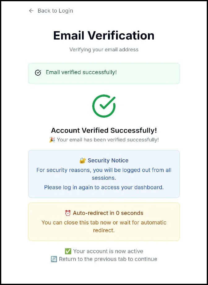 Step 5: Verify email and login : connect Spreadical with WhatsApp Business